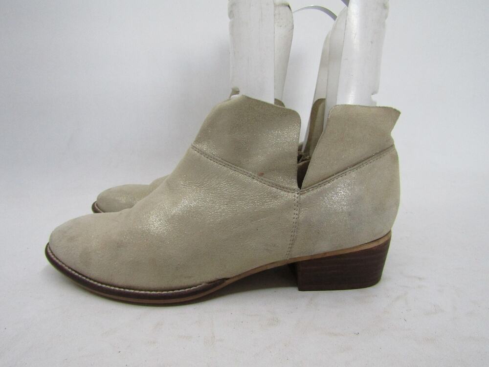 Seychelles Womens Size 8 M Beige Leather Glitter Ankle Fashion Boots Bootie